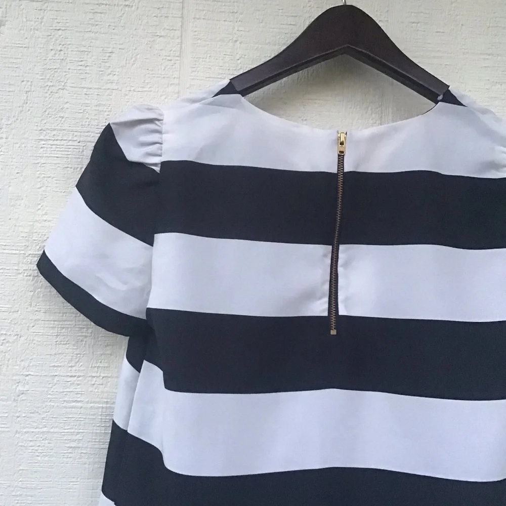 Zara striped puff sleeve top